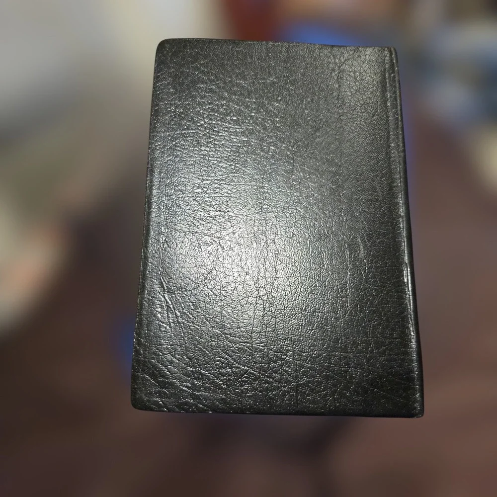 VTG 1976 Naves Topical‎ Bible Black Leather Thumb Index Holy Scripture Study GUC